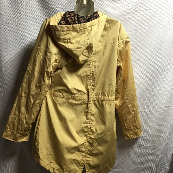 Time and True Yellow Raincoat – Size Small – Leopard Print Lining - Picture 3 of 3